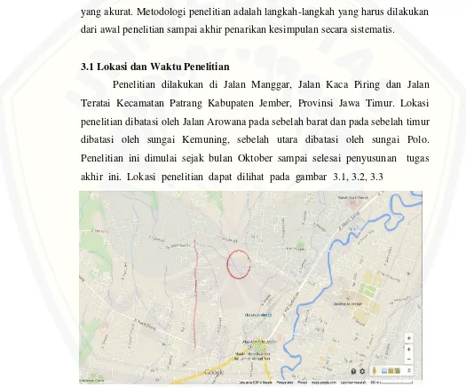 Gambar 3.1 Peta Situasi Jalan Manggar (Google Maps) 