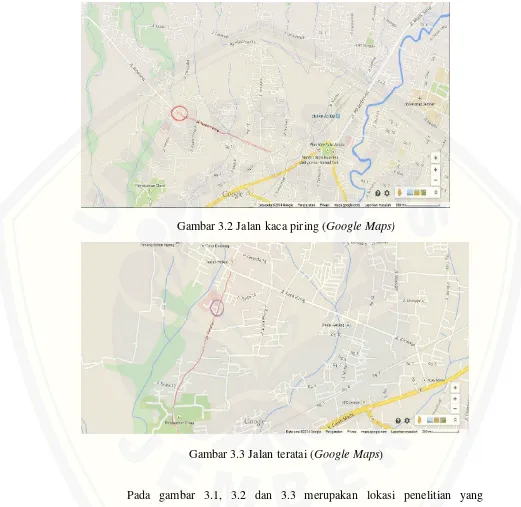 Gambar 3.2 Jalan kaca piring (Google Maps) 