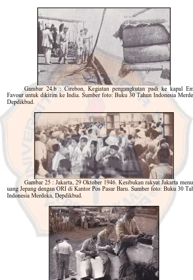 Gambar 24.b : Cirebon, Kegiatan pengangkutan padi ke kapal Emire  Favour untuk dikirim ke India