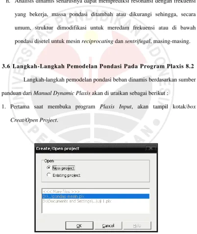 Gambar 3.3 Kotak Dialog Creat/Open project 