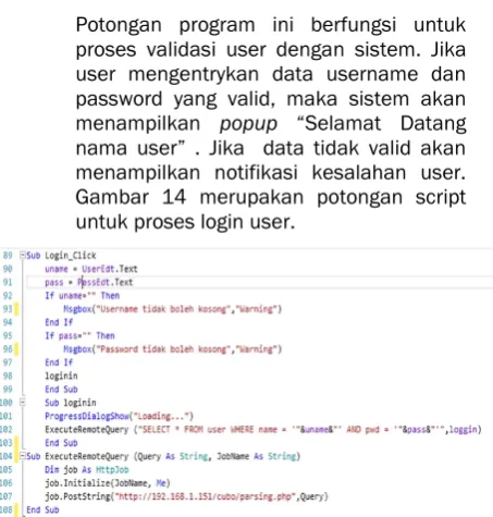 Gambar 15  script menampilkan daftar mata kuliah 