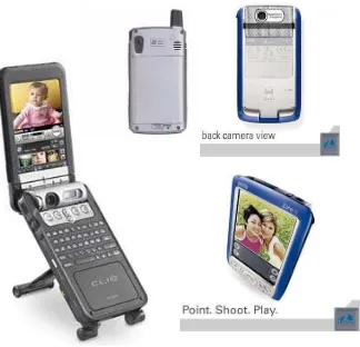 Gambar 9.PDA yang terintegrasi dengan Camera (Sony Clie NZ 70, Ipaq 6365, Zire 72) 