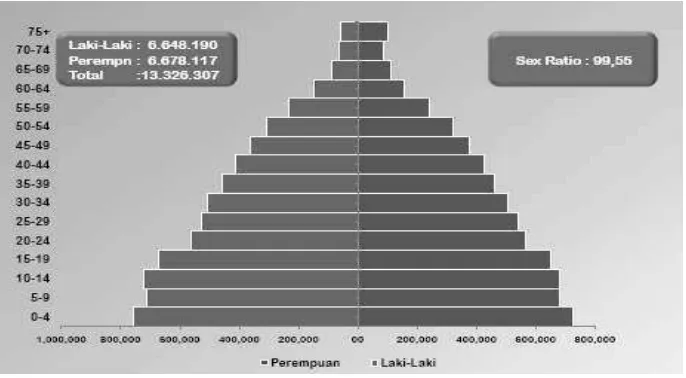 Gambar 4.1 Piramida Penduduk Provinsi Sumatera Utara 2013 