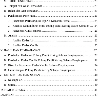 Tabel 2.1. Syarat Polong Panili Menurut SNI 01-0010-1990 ................................