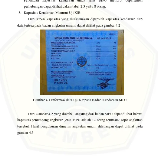 Gambar 4.1 Informasi data Uji Kir pada Badan Kendaraan MPU 