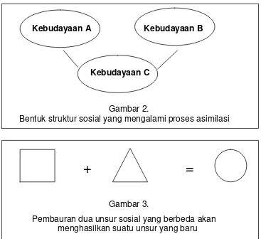    Gambar 2. Bentuk struktur sosial yang mengalami proses asimilasi 