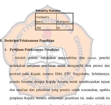 Tabel 4.5 : Statistika Reliabilitas