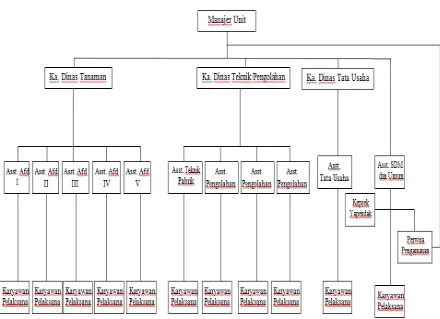 Gambar 4.1 Struktur Organisasi PT. Perkebunan Nusantara IV Unit Usaha Tinjowan 