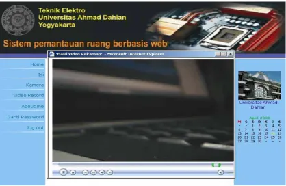 Gambar 12. Tampilan Pemutar Video di Web