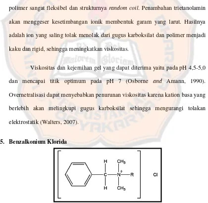 Gambar 8. Struktur benzalkonium klorida (Rowe, et al., 2006). 