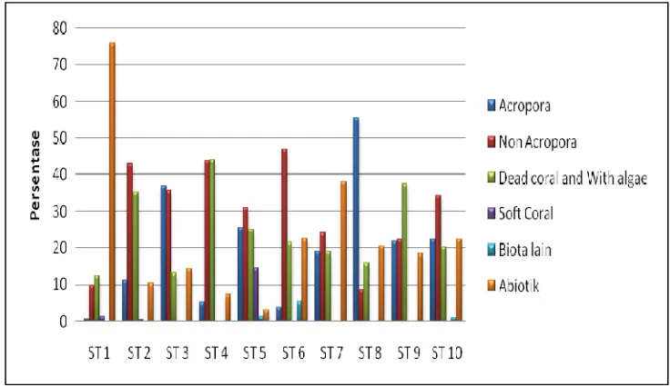 Figure 11. Percent of coverage for each basic substrate category in Liwutongkidi 