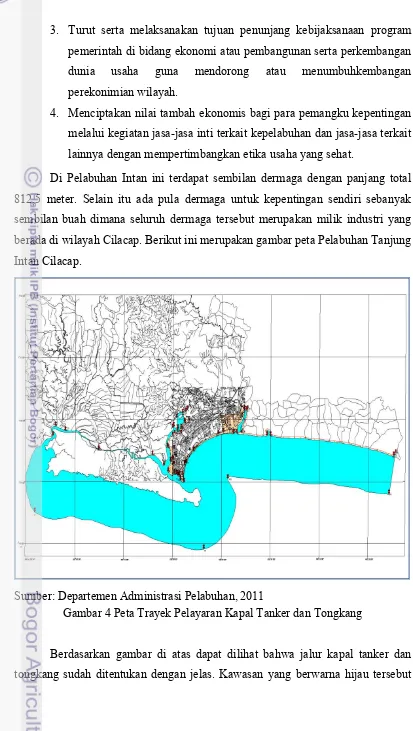Gambar 4 Peta Trayek Pelayaran Kapal Tanker dan Tongkang 
