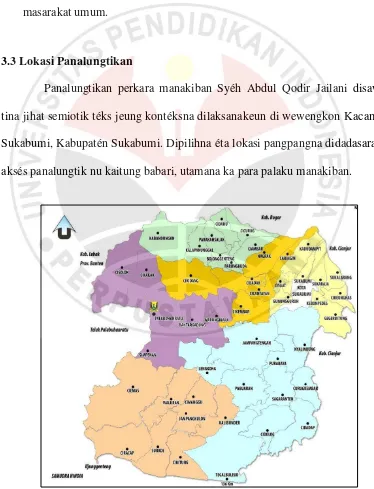 Gambar 3.1: Peta Kabupatén Sukabumi (http://peta-kota.blogspot.com/2011/07/peta-kabupaten-sukabumi.html) 