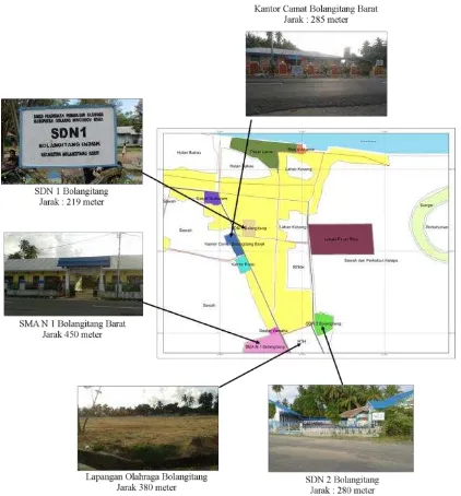 Gambar 4 :  Peta Jarak Lokasi Pasar Baru Dengan Pusat Pendidikan dan 