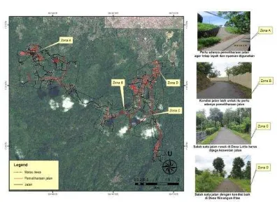 Gambar 1.10 Kondisi Eksisting Kebutuhan Pemeliharaan Jalan    di Kecamatan Pineleng.  Sumber Penulis 