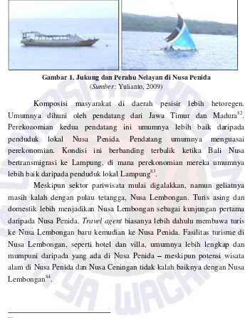 Gambar 1. Jukung dan Perahu Nelayan di Nusa Penida  