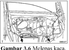 Gambar  3.5 Melepas trim board  Sumber : Toyota (2004 : 75-8) 
