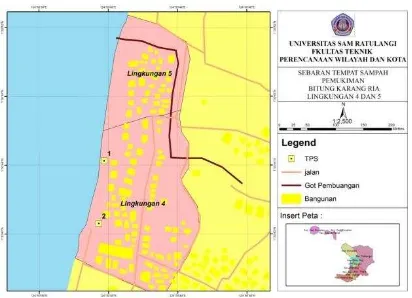 Gambar 1 Peta Administrasi Lingkungan 4 dan 5 Kelurahan Bitung Karang Ria 