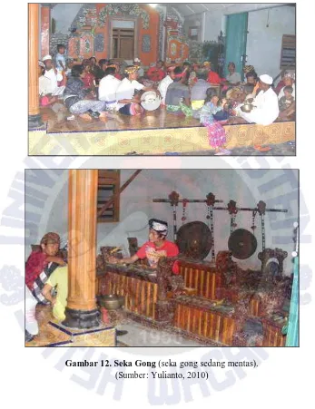 Gambar 12. Seka Gong (seka gong sedang mentas).  (Sumber: Yulianto, 2010) 