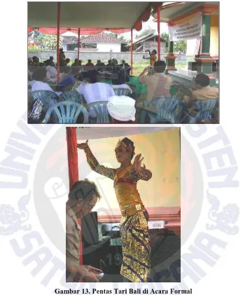 Gambar 13. Pentas Tari Bali di Acara Formal  (Penari berasal dari seka gong Balinuraga)