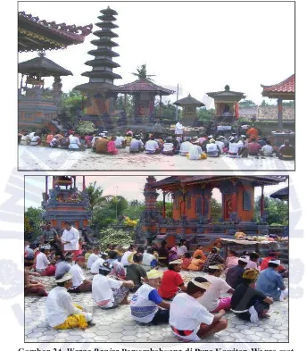 Gambar 24. Warga Banjar Bersembahyang di Pura Kawitan Warga saat 