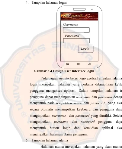 Gambar 3.4 Design user interface login 