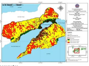 Gambar 3. Peta Tipologi Zona Rawan  Bencana Longsor Kota Ambon 