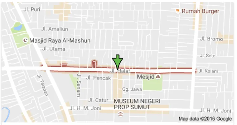 Gambar 4.1 Peta Lokasi Jalan Halat Medan dan Sekitarnya 