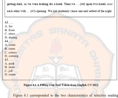 Figure 4.1 A Filling-Gap Text Taken from English UN 2012 