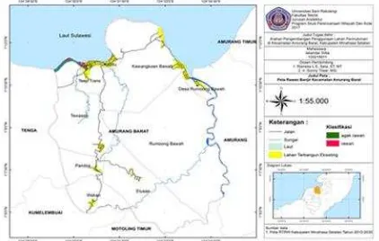 Gambar  6 Peta Rawan Banjir Kecamatan Amurang Barat  