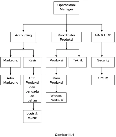 Gambar III.1  Struktur Organisasi 