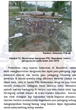 Gambar 31. Reruntuhan bangunan PKL Basudewo  karena 