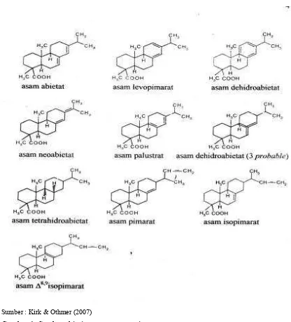 Gambar 1  Struktur kimia asam(asam resin. 