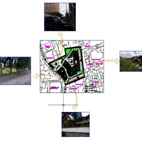 Gambar 1.2:Lingkungan SekitarSumber:  CAD dan Dokumentasi Lapangan 
