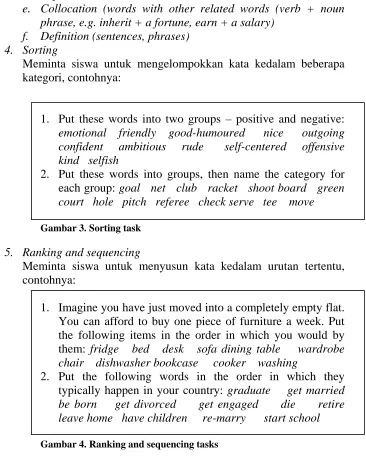 Gambar 4. Ranking and sequencing tasks  