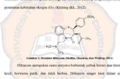 Gambar 1. Struktur diltiazem (Moffat, Osselton, dan Widdop, 2011) 