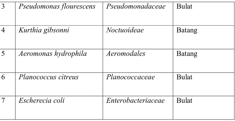 Tabel 3. Nama spesies yang terdapat pada salinitas 2-2,5% 