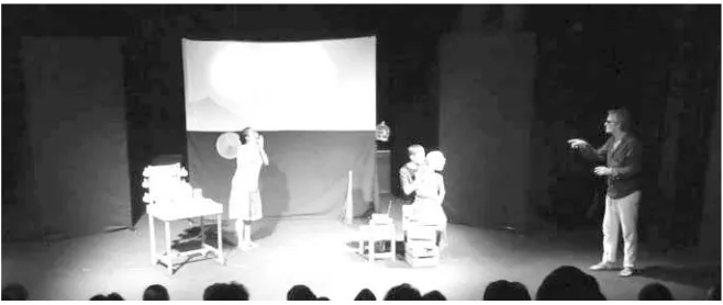 Gambar 6: Posisi ketika Turis pertama kali masuk ke  Kampung Tebu ( Dokumentasi Papermoon Puppet Theatre)