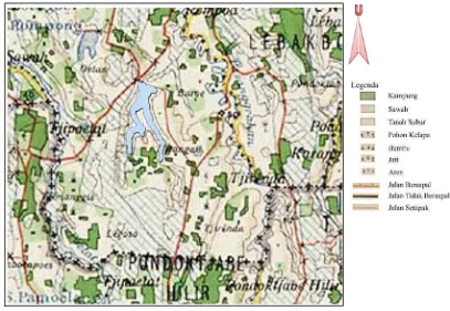 Gambar 4. Peta Situ Gintung tahun 1934. 