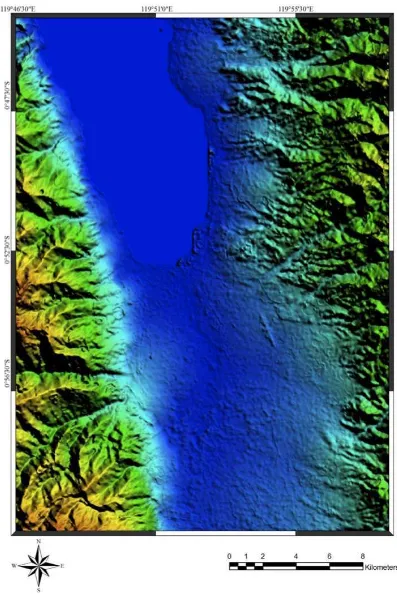 Figure 3: DEM of Palu area.