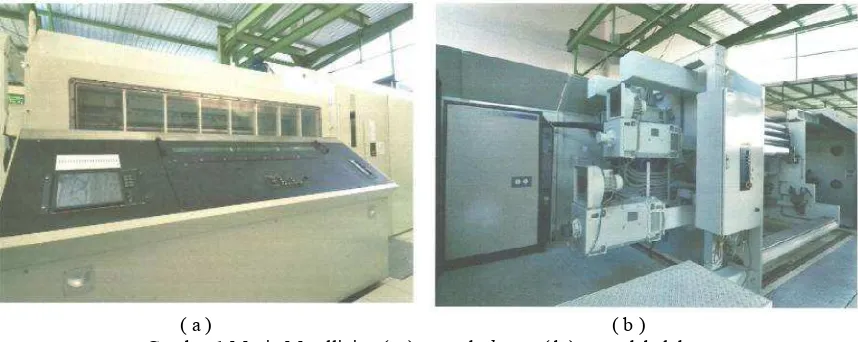 Gambar 1 Mesin Metallizing ( a ) tampak depan  ( b ) tampak belakang 