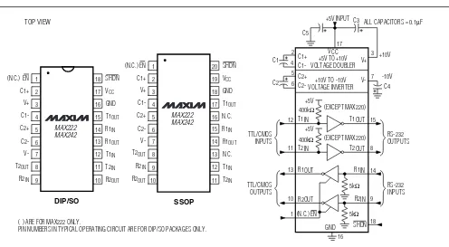 Figure 5. MAX220/MAX232/MAX232A Pin Configuration and Typical Operating Circuit