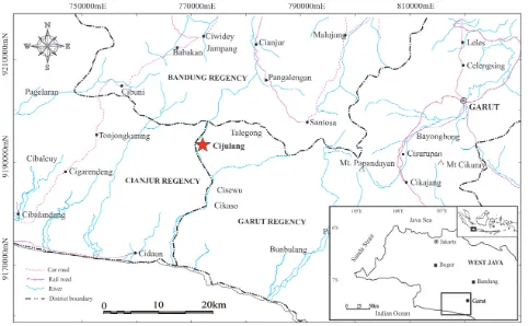 Figure 2: Location map of Cijulang area, Garut Regency, West Java, Indonesia.