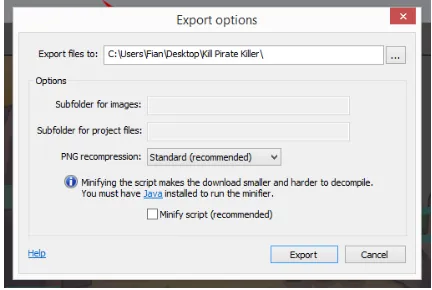 Gambar 22. Export desktop option 