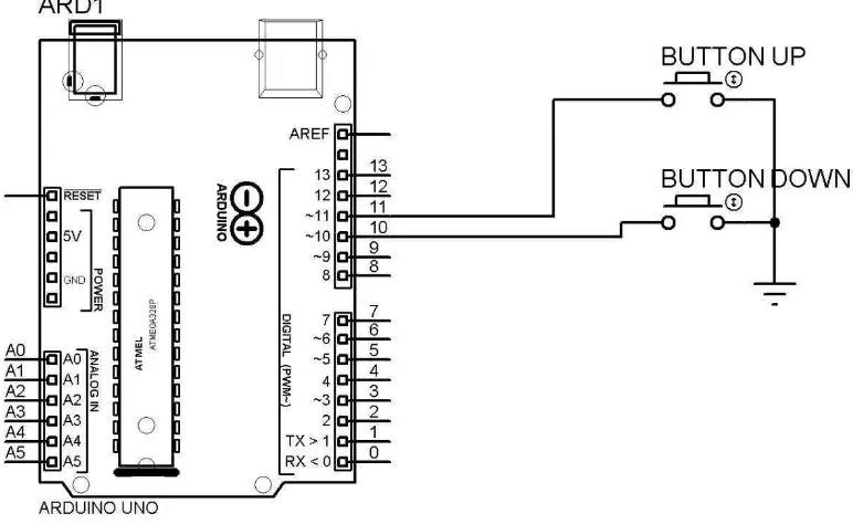 Gambar 3.4 Rangkaian skematik tombol pengendali frekuensi 