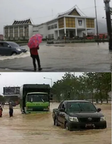 Figure 1. Flood at Padang Bypass road 