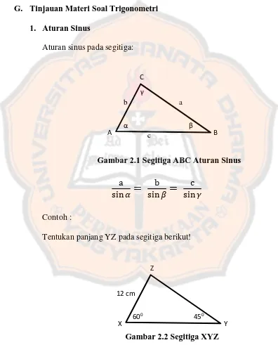 Gambar 2.1 Segitiga ABC Aturan Sinus 