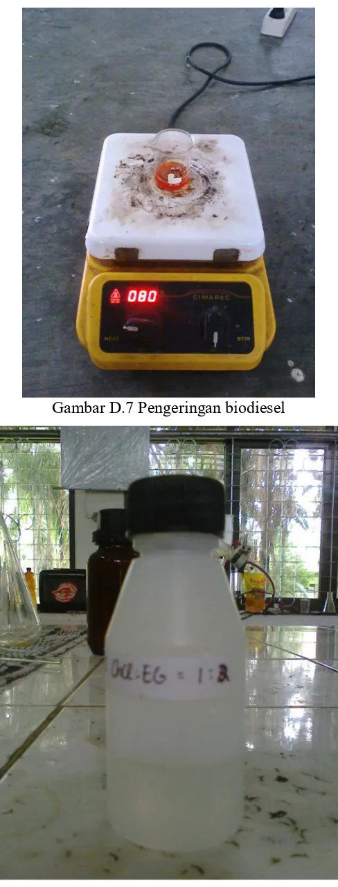 Gambar D.7 Pengeringan biodiesel