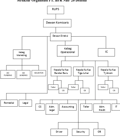 Gambar 4.1 Struktur Organisasi PT. BPR NBP 20 Delitua 