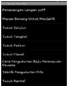 Gambar 5. Interface List Kumpulan 